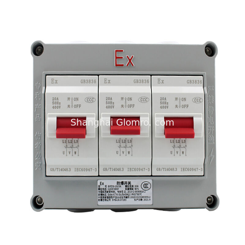 20A Explosion-Proof Air Switch Three-section Design AC 220V/380V Zone 1/2 Application